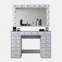 Hanah Home Mesa de Maquillaje Blanca con Espejo de 13 Focos